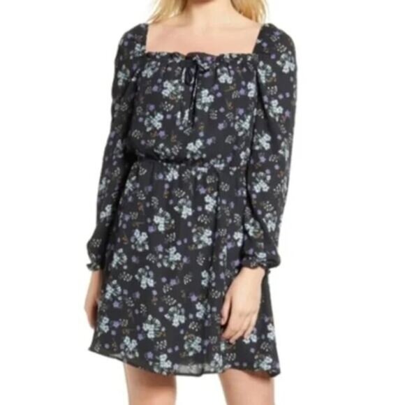CUPCAKES & CASHMERE Elsie Floral Square Neck Dress Sz Small - Picture 5 of 10